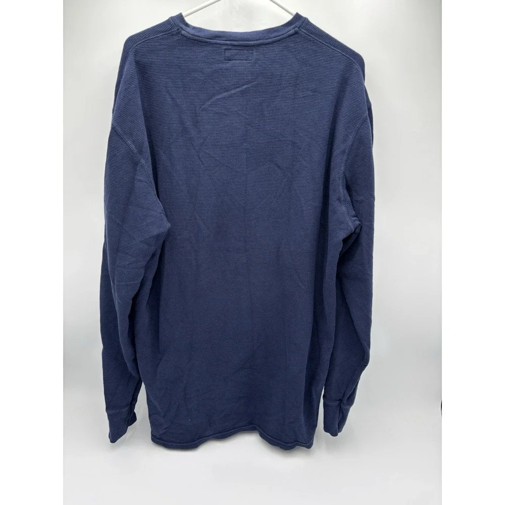 Polo Ralph Lauren Waffle Knit Thermal Shirt Men's 2XL Navy Crew Neck Cotton